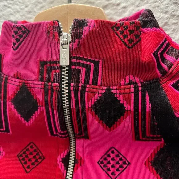 Free People Movement Stars From Mars Pink Geometric Half Zip Base Layer XS/S - Picture 6 of 7